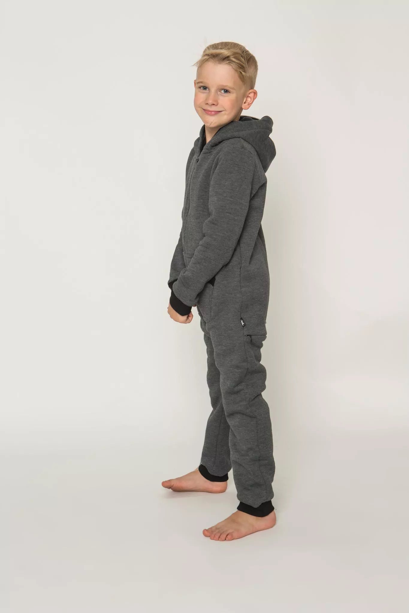 Sofa Killer grafito spalvos vaikiškas kombinezonas su užtrauktuku nugaroje